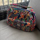 Vera Bradley Mixed Media Quilted Cotton Cottagecore Tote Turnlock Pocket Preppy