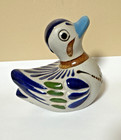 Duck Tonala Mexico Blue gray Signed   4  Tall X 5  Long