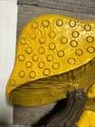 Vintage 1970s 1960s Mcm  Plastic Wall Hippie Decor Mushrooms 11   x12    Yellow 