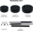 40lb Adjustable Barbell Weight Set Free Weights W  Padded Grip Home Gym Workout