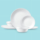 Corelle Madeline Embossed  12 Piece  White  Dinnerware Set