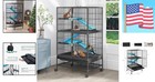 Small Animal Pet Cage  4-tiers Metal Guinea Pig Cage For Rats Ferret Chinchil   