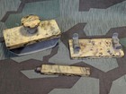 Vintage Marble Desk Set Ink Blotter And Wax Seal Handle Office 1930s 1940s Wwii