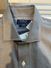 Polo Ralph Lauren Slim Fit Long Sleeve Button Up Shirt 16 5 Large Gray Formal