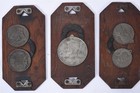Set Of 3 14x22  Board Mounted Industrial Foundry Wood Sand Casting Molds W stand