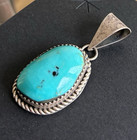 Vintage Navajo Turquoise Sterling Pendant