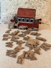 Antique Wooden Noah   s Ark W Animals Figure C1900-1920 Folk Toy European German 