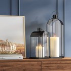 Threshold Black Stainless Steel   Glass Lantern - Tabletop Decor