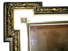 Antique Italian Frame 19th Century Gilded Enameled Wood W  Needlepoint Tapestry