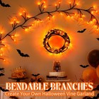 Rjzz 6ft 54led Halloween Garland With Lights Willow Vine Twig Pumpkin Light W   
