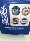 New Pepsi-cola Ceramic Coaster Set Of 4 Drink Coasters Vintage Logo Design 2024