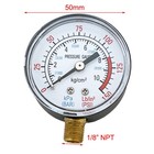 2pc Air Compressor Gauges Hydraulic Gauges 2  Face Side Mount 1 8 npt 0-150 Psi