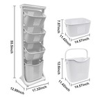 4 Tier Laundry Hamper Basket Sorter Clothes Storage Organizer Shelf Cart Rolling