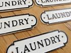 5 Cast Iron Laundry Signs Style Cast Iron   paint Blemishes   Resell Flea Market
