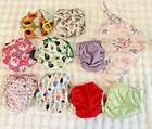 Baby Girl Cloth Diaper Lot 10 Snap Covers   Cotton Inserts Grovia Alva Flip  