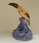 Vintage Noritake Lusterware Toucan Flower Frog Art Deco Japan Rare Mint Luster
