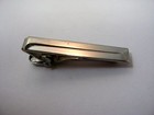 Vintage Tie Bar Clip  Modernist Silver Tone Groove Center