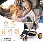 Pet Stroller With 4 Wheels  Foldable Pet Travel Carrier