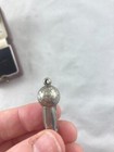 Antique Victorian English Silver Whistle C1887 Engraved Cross Albert Chatelaine