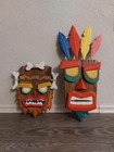 A Set Of Two Crash Bandicoot Aku Aku   Uka Uka Masks   Man Cave   Gamer Gift