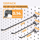 50-120pack Black Pegboard Hook  4 6 8 Inch Peg Board Shelving Hooks Accessories