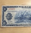 Curacao1942  2 1 2 Gulden Muntbiljet Banknote Ww2  Rare Note