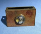 French Bulldog Essex Crystal Match Box Holder Germany Dog Marked