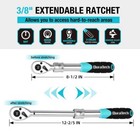 Duratech 3 8  Drive Extendable Ratchet 90-tooth Quick-release Ratchet 4 Sections