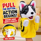 Kung Fu Husky Boxing Hand Puppet Interactive Plush Toy Punch Battle Game Kids