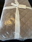New Pottery Barn Belgian Flax Linen Diamond Quilt King   Cal Bronze Brown Nwt