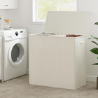 180l 3 Section Laundry Hamper With Lid 3 Removable Bags Beige Large Clothes Bask