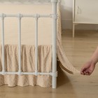 Tufted Dot Bed Skirt Queen Size Ruffled Bed Skirt With Split Corners  12 Inch   