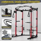 Power Cage Power Rack W pulley System Workout Training Squat Rack For Home Gym