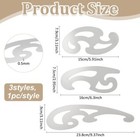 3 Pcs Stainless Steel French Curve Ruler  Metal Pattern Ruler  Drafting Stenc   