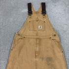 Carhartt Dungarees Kids Size 14 Tan 30x26 Overalls Double Knee Bib Duck Youth