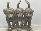 Vintage Style 3 Dogs Cast Iron Door Stop