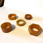 5 Vintage Bakelite Butterscotch Napkin Rings
