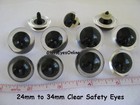 5 Pair 24mm 27mm 30mm 34mm Safety Eyes Clear Craft Eyes Teddy Bear  Doll  Pe-1