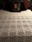 Vintage Handmade Crochet Bedspread Coverlet Queen full  Twin Cotton Floral Lace