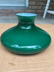 Antique Green Cased Glass Oil Lamp Shade Kerosene Globe Student Aladin Victorian