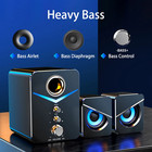 Wired Computer Speakers System Stereo Bass Subwoofer Led For Desktop Laptop Pc