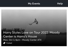 Harry Styles Ticket Love On Tour 2022