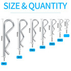 Cotter Pins Assortment Kit  Split Cotter Pins  Hair Pin R Clips  Heavy Duty R C