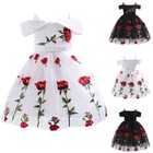 Princess Flower Girls Tulle Dress Kids Child Bridesmaid Wedding Ball Party Gown