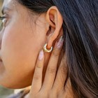 18k Gold Pvd Chunky Huggie Hoop Earrings Surgical Steel Waterproof Tarnish Free