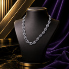 Mens Silver Plated 13mm   20   Iced Gucci Link Chain Necklace Hip Hop Csn313s