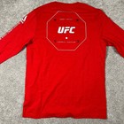 Reebok Ufc Mens Red Long Sleeve Graphic T-shirt Medium Mma Octagon Training Tee