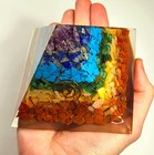 Huge 98mm 7 Chakra Orgonite Orgone Pyramid Energy Reiki Charged Heal Generator