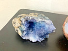 Lot Of 2   polished Agate Half Geode 13 2 Oz And Crystal Quartz Half Geode 9 6 Oz