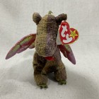 1999 Ty Beanie Buddies Scorch Tie Dye Dragon Iridescent Wings Plush  Bent Tag